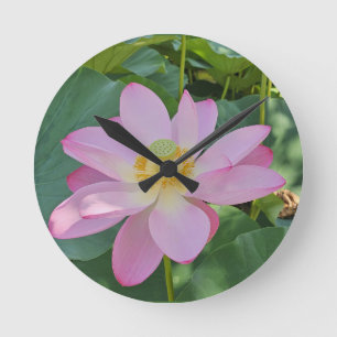 Reloj Redondo Mediano Una vibrante flor de loto