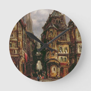 Reloj Redondo Mediano Una visión en el cuarto judío, Francfort, 1877