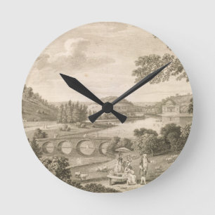 Reloj Redondo Mediano Una vista de la cabeza de Stour en Wiltshire