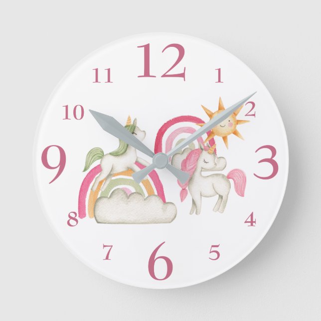 Reloj Redondo Mediano Unas pocas lluvias en el Pastel Boho (Anverso)