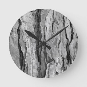 Reloj Redondo Mediano Único Guay de textura de barra de árbol
