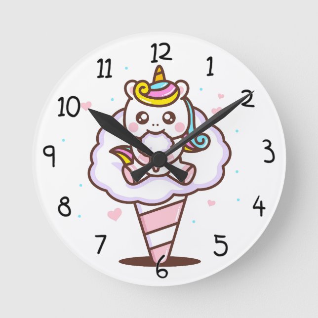 Reloj Redondo Mediano Unicornio (Anverso)