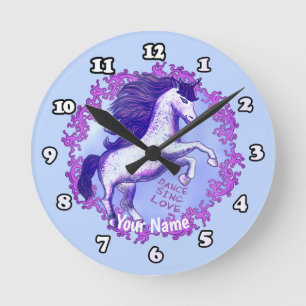 Reloj Redondo Mediano Unicornio Bailarín  