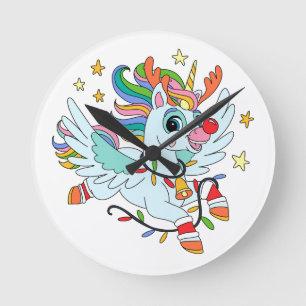 Reloj Redondo Mediano Unicornio de ciervo de Santa Cuta