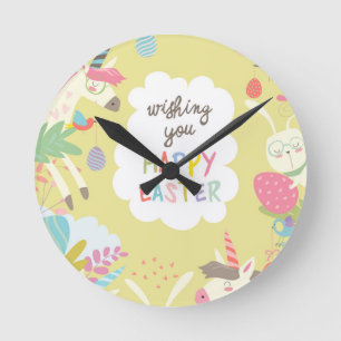 Reloj Redondo Mediano unicornio de Pascua