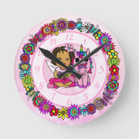 Unicornio y Fairy Whimsical Chica de Arte Popular