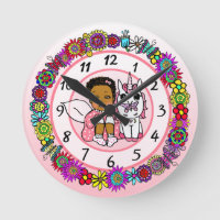 Unicornio y Fairy Whimsical Chica de Arte Popular