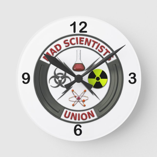 Reloj Redondo Mediano Unión enojada del científico (Anverso)