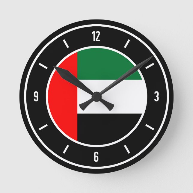 Reloj Redondo Mediano United Arab Emirates Flag Elegant (Anverso)