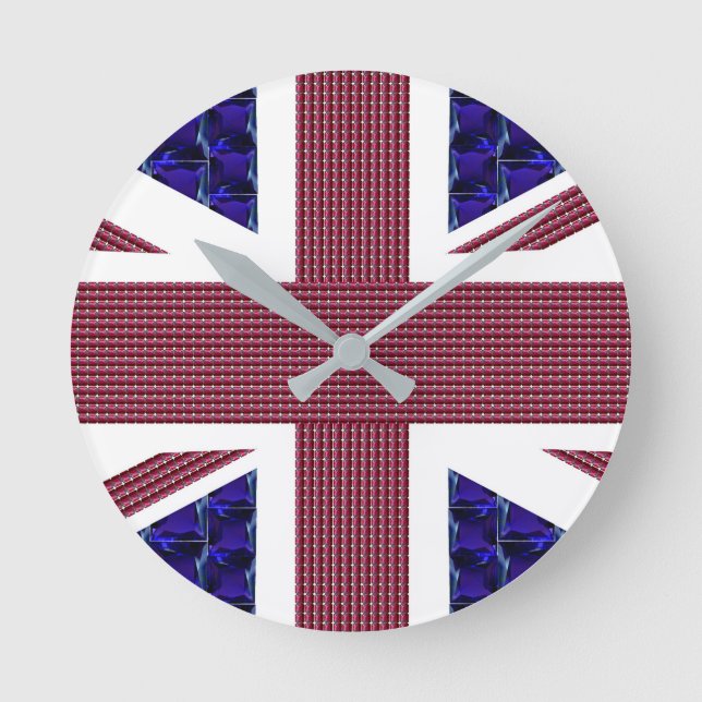 Reloj Redondo Mediano United Kingdom Flag, England, Great Britain Flag (Anverso)