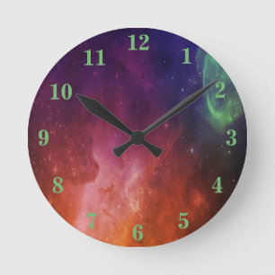Reloj Redondo Mediano Universo de estrellas de nebulosa espacial en acua