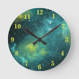 Reloj Redondo Mediano Universo de estrellas nebulosas en el espacio acua