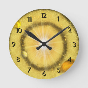 Reloj Redondo Mediano Universo dorado