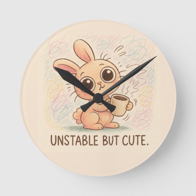Reloj Redondo Mediano Unstable but Cute (Anverso)