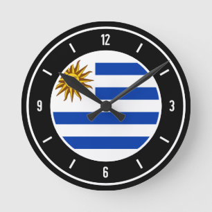 Reloj Redondo Mediano Uruguay Flag Elegant