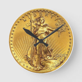 Reloj Redondo Mediano US High-Relief St.Gauden $20 Gold Coin Repica