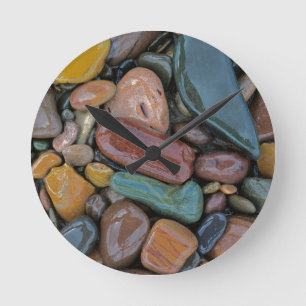 Reloj Redondo Mediano USA, Montana, Clark Fork River, Stones