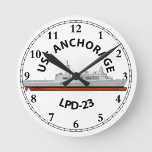 RELOJ REDONDO MEDIANO USS ANCHORAGE, LPD-23, SAN ANTONIO