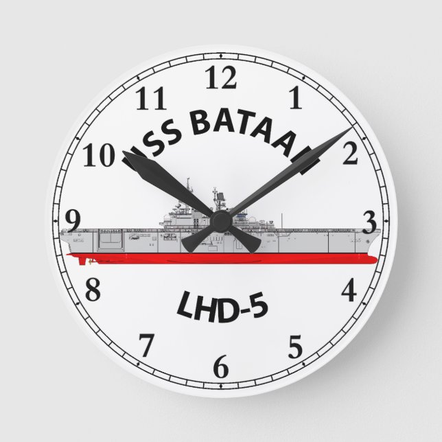 RELOJ REDONDO MEDIANO USS BATAAN - LHD-5 - ASALTO ANFIBIOSO DE CLASE WAS (Anverso)