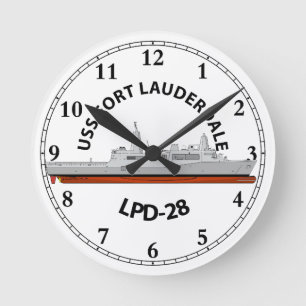 RELOJ REDONDO MEDIANO USS FORT LAUDERDALE, LPD-28, SAN ANTONIO