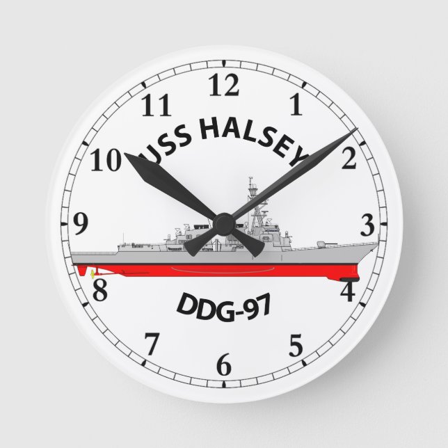 RELOJ REDONDO MEDIANO USS HALSEY - DDG-97 - ARLEIGH BURKE (Anverso)