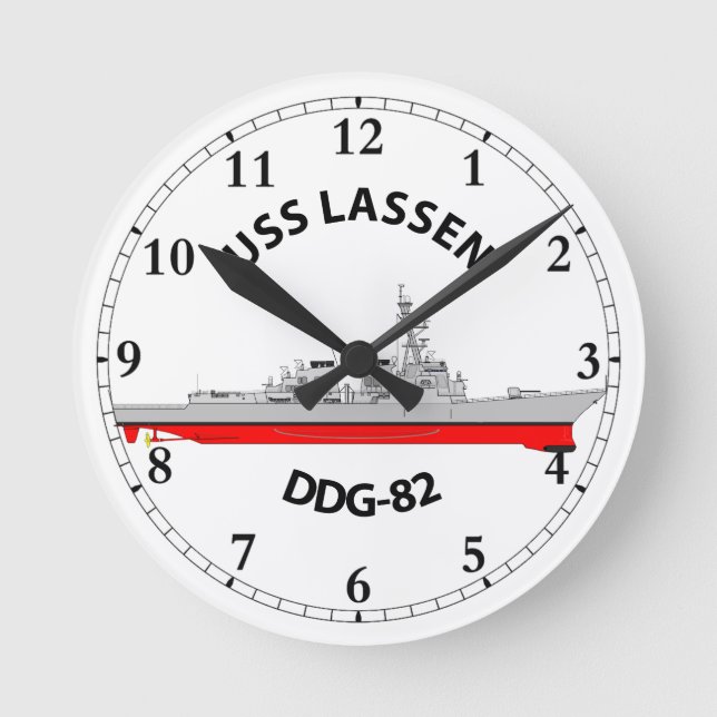 RELOJ REDONDO MEDIANO USS LASSEN - DDG-82 - ARLEIGH BURKE (Anverso)