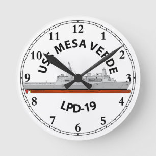 RELOJ REDONDO MEDIANO USS MESA VERDE, LPD-19, SAN ANTONIO