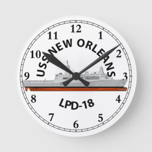 RELOJ REDONDO MEDIANO USS NEW ORLEANS, LPD-18, SAN ANTONIO
