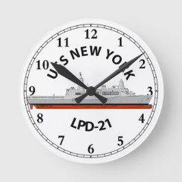 RELOJ REDONDO MEDIANO USS NUEVA YORK, LPD-21, SAN ANTONIO