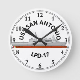 RELOJ REDONDO MEDIANO USS SAN ANTONIO , LPD-17, CLASE SAN ANTONIO