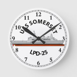 RELOJ REDONDO MEDIANO USS SOMERSET , LPD-25, CLASE SAN ANTONIO