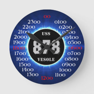 Reloj Redondo Mediano USS Vesole (DD-878) (DDR-878)