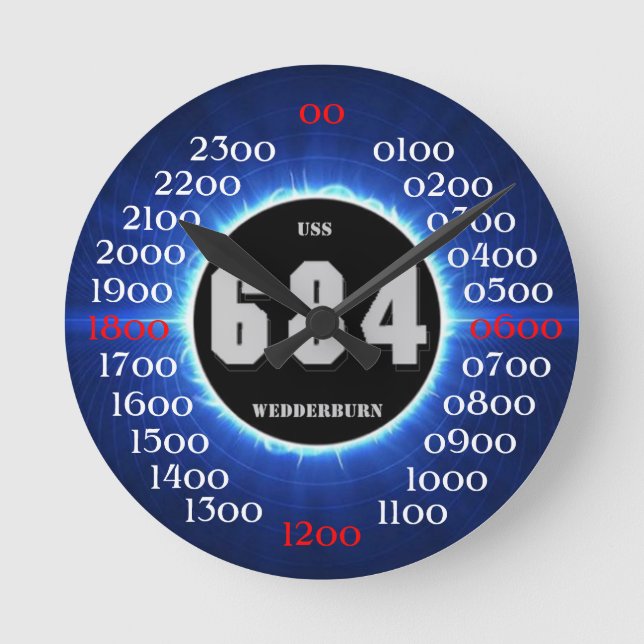 Reloj Redondo Mediano USS Wedderburn (DD-684) (Anverso)