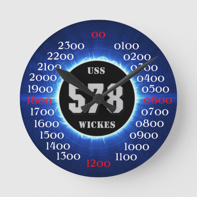 Reloj Redondo Mediano USS Wickes (DD-578) (Anverso)