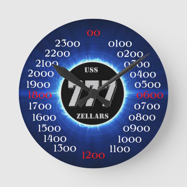 Reloj Redondo Mediano USS Zellars (DD-777) (Anverso)