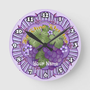 Reloj Redondo Mediano Uvas In Vino Veritas
