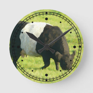 Reloj Redondo Mediano Vaca ceñida estilo pintada de la galleta de