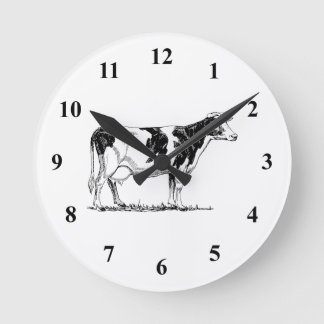 Reloj Redondo Mediano Vaca de Holstein