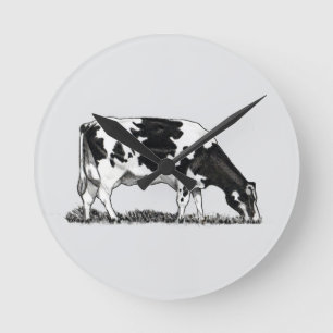 Reloj Redondo Mediano Vaca lechera Holstein