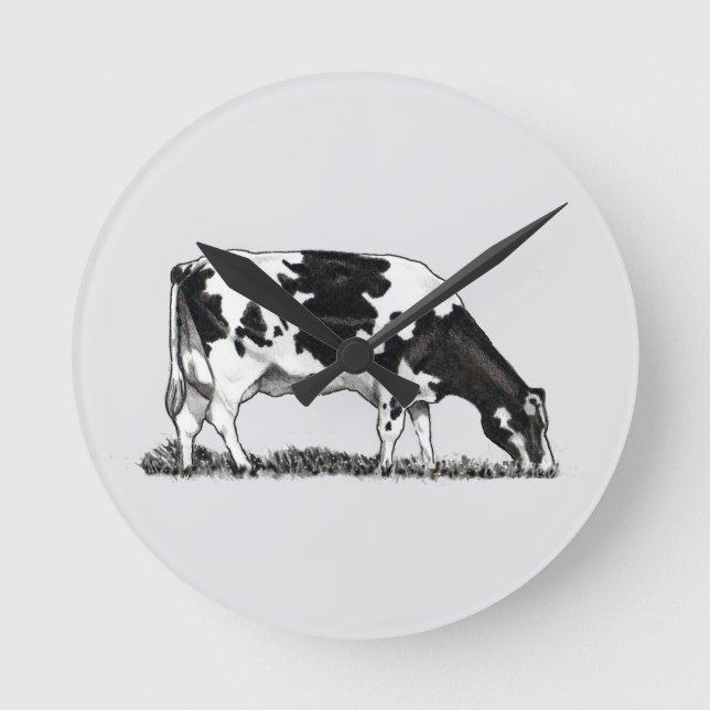 Reloj Redondo Mediano Vaca lechera Holstein (Anverso)