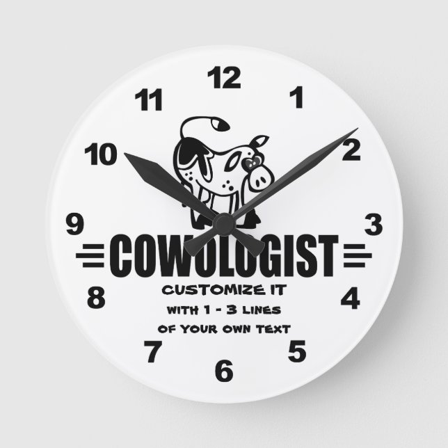 Reloj Redondo Mediano Vaca personalizada (Anverso)