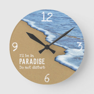 Reloj Redondo Mediano Vacaciones en la playa , No molestar