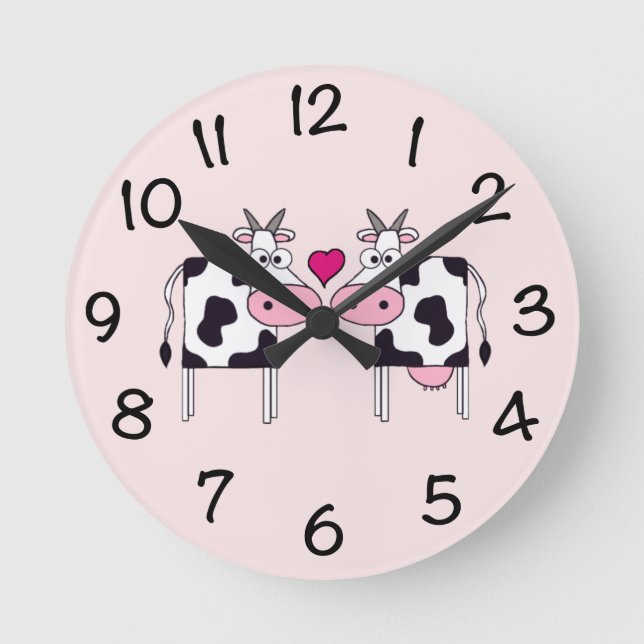 Reloj Redondo Mediano Vacas en amor (Anverso)