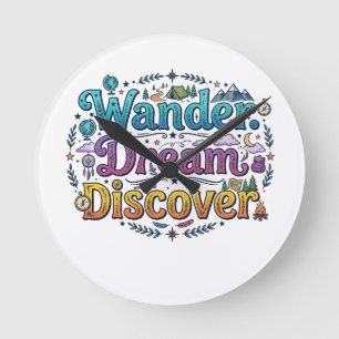 Reloj Redondo Mediano Vagar. Soñar. Descubrir. – Viaje Inspirador A