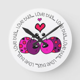 Reloj Redondo Mediano Valentine Love Bug
