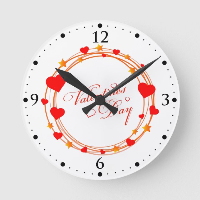 Reloj Redondo Mediano Valentine's Day Circle Design-25695 (Anverso)