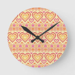Reloj Redondo Mediano Valentine's Day Knitted Pattern