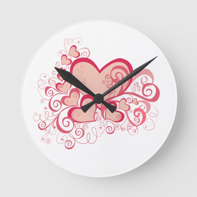 Reloj Redondo Mediano Valentine's Day Wall Clock (Anverso)