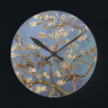 Reloj Redondo Mediano Van Gogh Almond Blossom<br><div class="desc">Serie de pintura natural Vincent Van Gogh - Florencia de almendras en tonos azules</div>