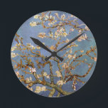 Reloj Redondo Mediano Van Gogh Almond Blossom<br><div class="desc">Serie de pintura natural Vincent Van Gogh - Florencia de almendras en tonos azules</div>
